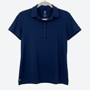 EP New York Active Blue & White Contrast Short Sleeve Polo Shirt